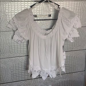 NWT white off the shoulder crop